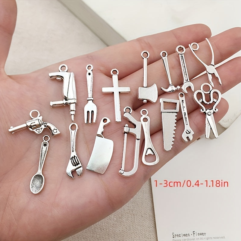 50pcs Silvery Metal Charms Pendants for DIY Necklace Bracelet Making