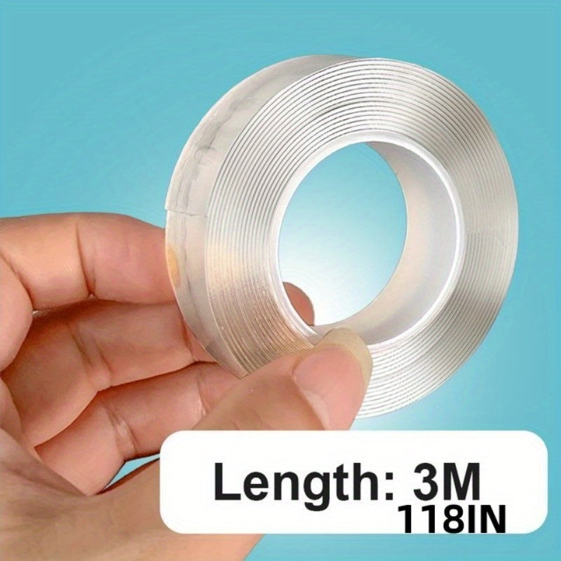 6pcs Double Sided Tape Strips - Strong Sticky Washable Reusable