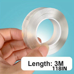 6pcs Double Sided Tape Strips - Strong Sticky Washable Reusable