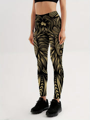 Women's Paisley Graphic Yoga Leggings for Workouts & Running Gym