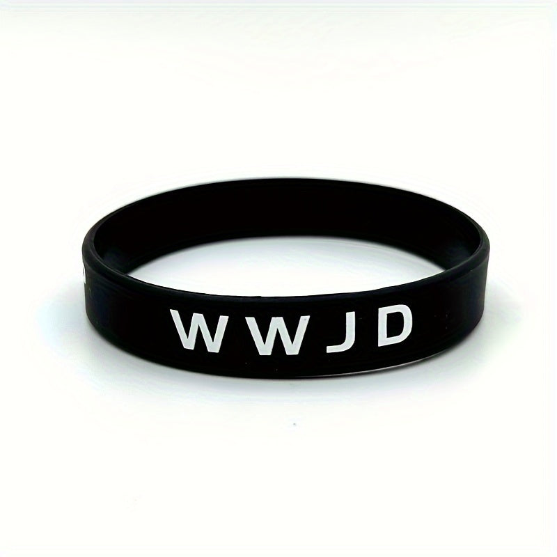 WWJD Colored Rubber Wristband Bracelet Women's Party Accessories