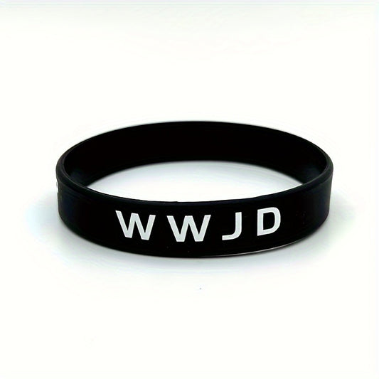 WWJD Colored Rubber Wristband Bracelet Women's Party Accessories
