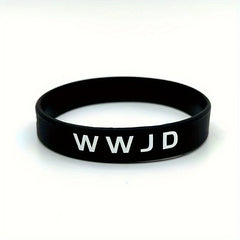 WWJD Colored Rubber Wristband Bracelet Women's Party Accessories