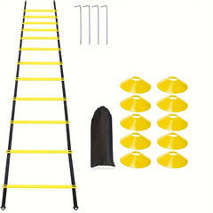 Adjustable Agility Ladder Set with Disc Cones & Steel Stakes
