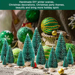 5pcs Mini Xmas Trees Artificial in 5 Sizes with Base