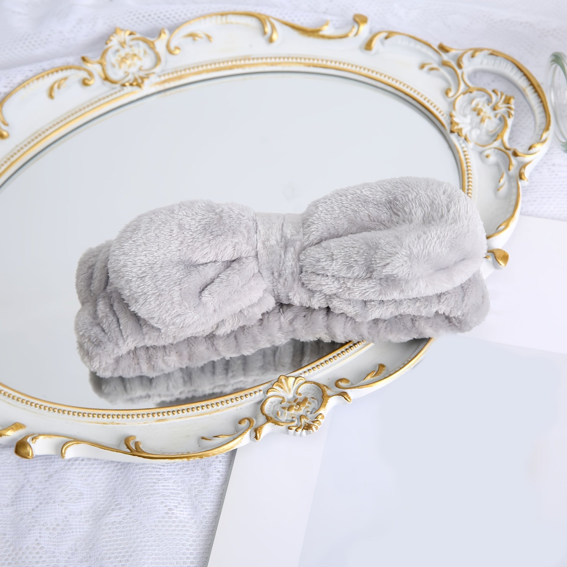 Coral Fleece Headband Bow Hair Band for Women