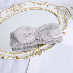Coral Fleece Headband Bow Hair Band for Women