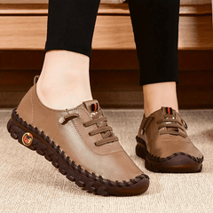 Women's Lace Up Comfort Walking Shoes Non slip Casual Suede Shoes