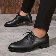 Men's Low Heel Derby Shoes Lace-up Front Dress Shoes