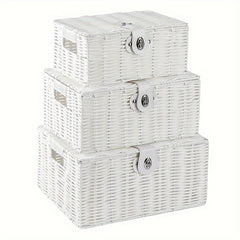 Desktop Woven Box W/Lid Skincare Storage Box Durable Basket
