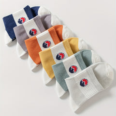6 Pairs Sports Crew Socks Comfy & Breathable Women's Stockings