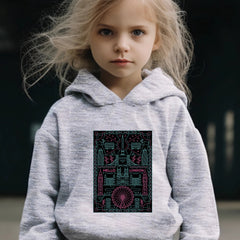 Girls Building Print Hoodie Jogger Pants Set Sports
