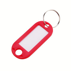5pcs Reusable Plastic Tag Key Ring Name Holder Keychain