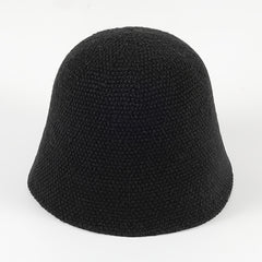 Solid Knitted Bucket Hat for Women and Men