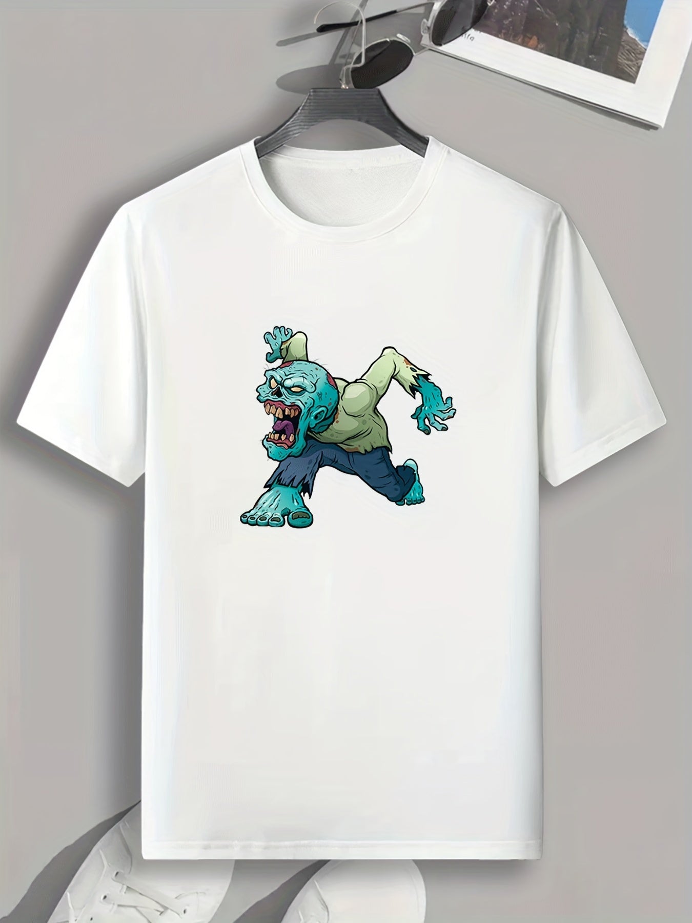 Men's Zombie Print T-shirt for Summer Outdoor