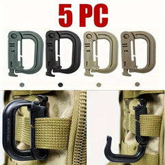 5pcs Carabiner D Ring Locking Hooks For Backpacks Key Chains