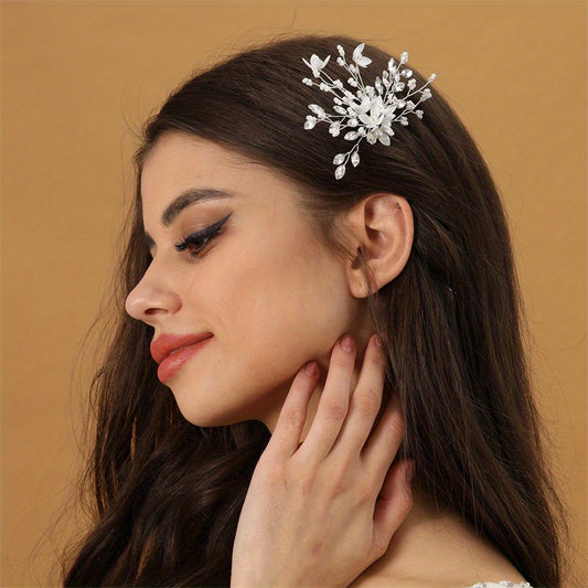 Floral Head Piece Rhinestone Hairpin Wedding Hair Accessories