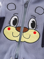 Baby Boys 3D Cartoon Jumpsuit Cotton Hooded Outerwear