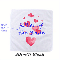 Personalized Wedding Handkerchief Custom Text Bride & Groom Pink 30x30cm