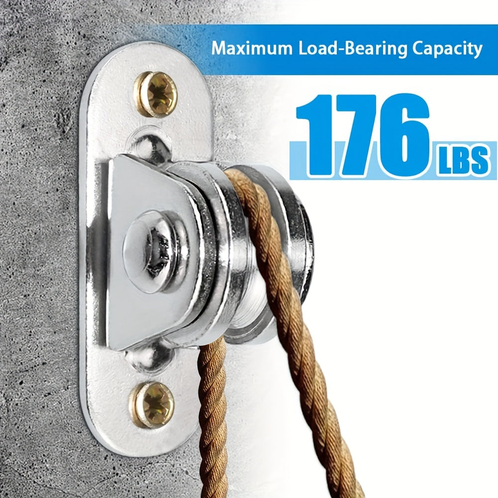 2pcs Small Pulley Block Silent Pulley Wheel Heavy Duty Fixed Pullies