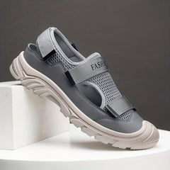 Men's Breathable Strap Mesh Sandals Adjustable Hook & Loop Summer Shoes