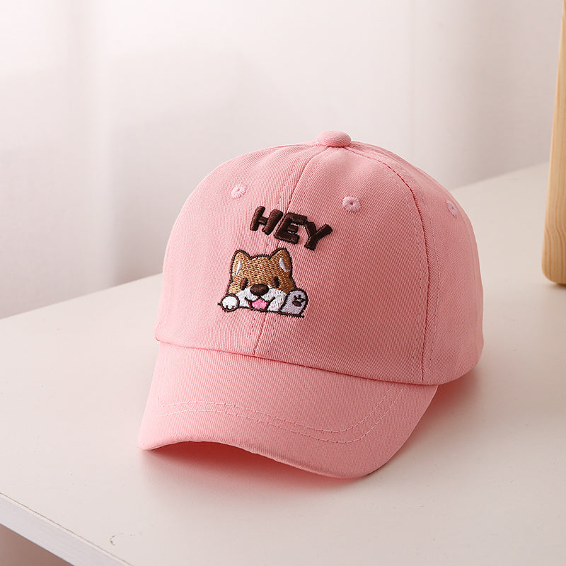 Kids Cartoon Puppy Embroidery Baseball Cap Sun Protection Sunshade Ha