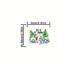 Christmas Tree Snowman Let It Snow Iron On Transfer Decals