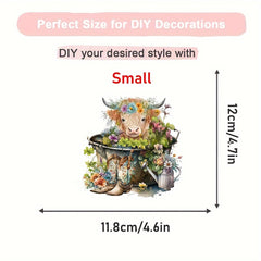 Pastoral Cattle Flower Animal Series Iron On Patches HTV Vinyl DIY T Shirts