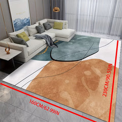 Modern Abstract Area Rug Living Room Non-slip TPR Base Soft Polyester Fiber