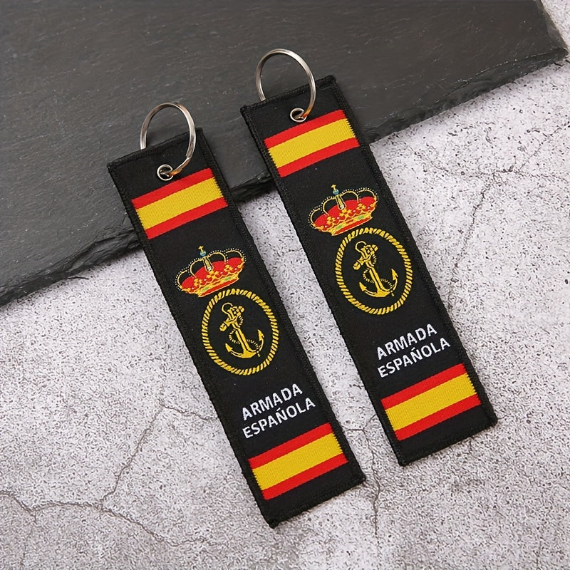 Double Sided Letter Embroidery Keychain Keyring Bag Hanging Pendant Key Chain