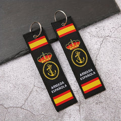 Double Sided Letter Embroidery Keychain Keyring Bag Hanging Pendant Key Chain