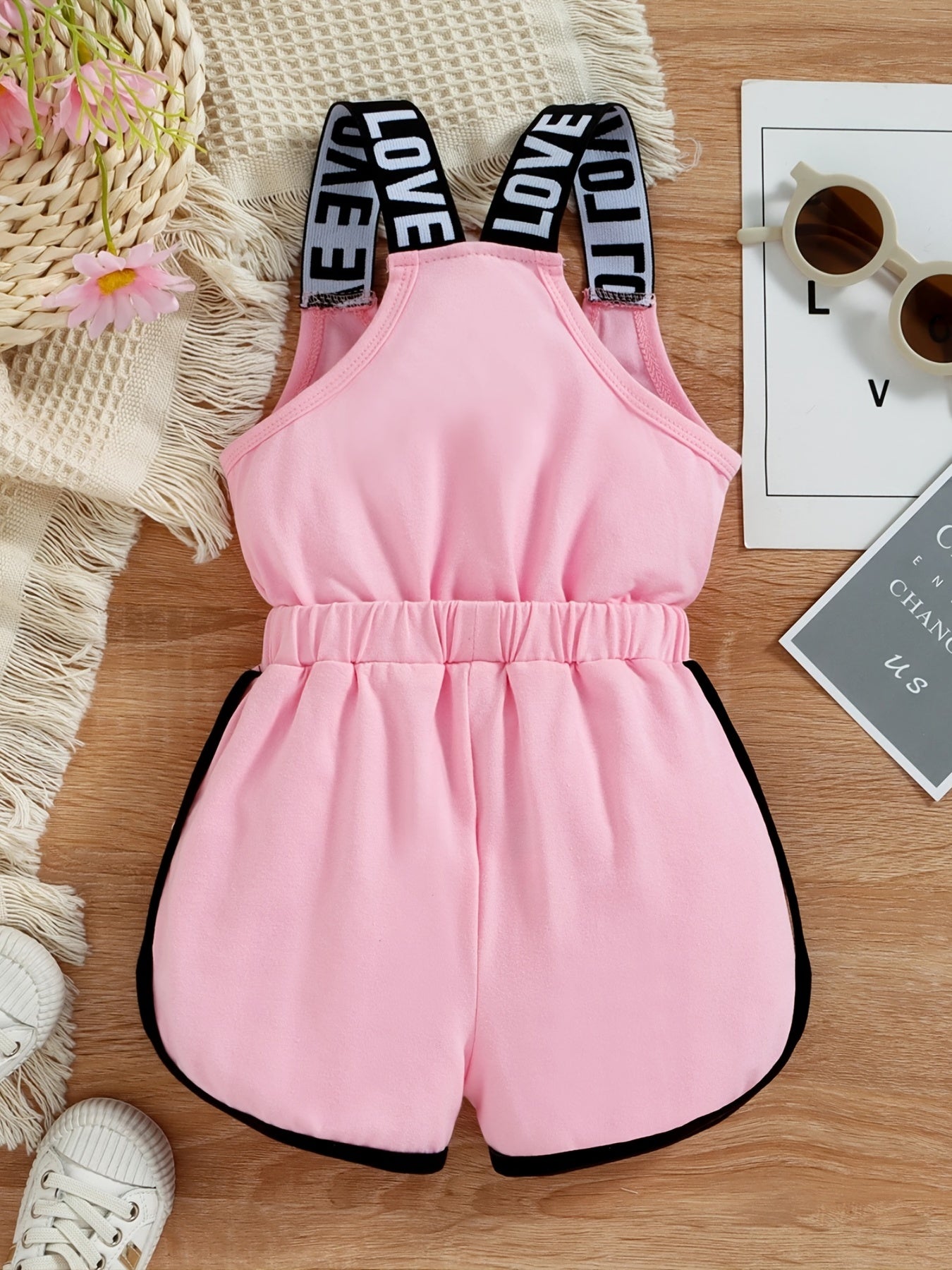 Toddler Baby Girls Sleeveless Romper Letter Print Jumpsuit