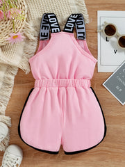 Toddler Baby Girls Sleeveless Romper Letter Print Jumpsuit