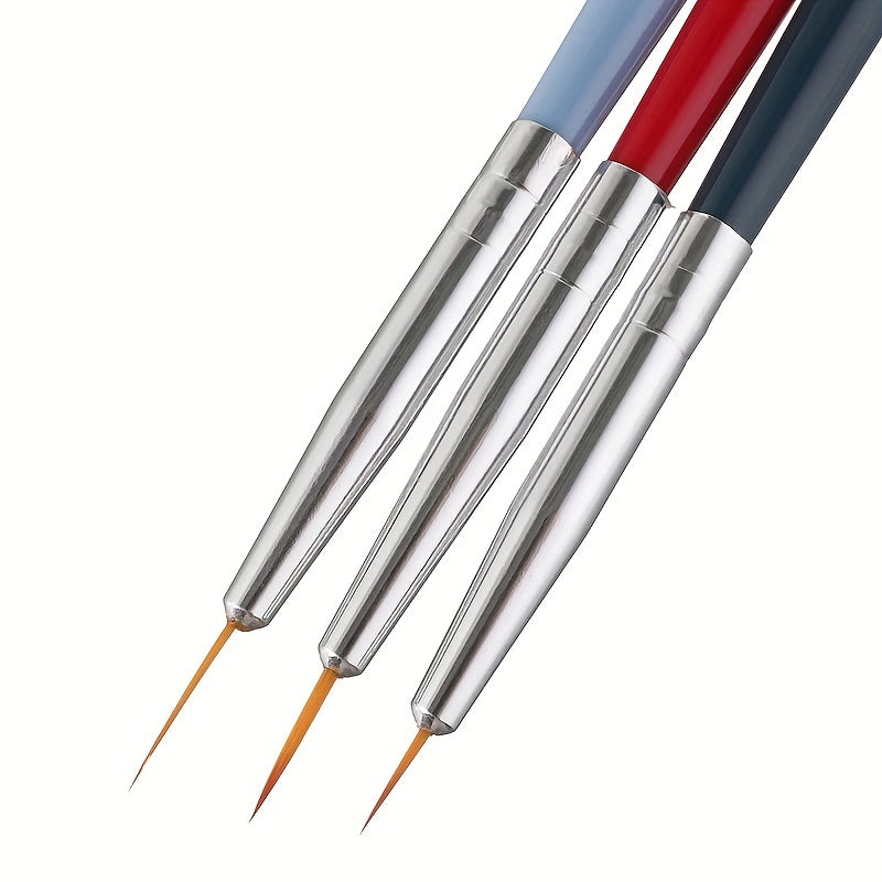 3pcs Nylon Painting Brushes Wood Handle Paint Brush Fine Line Drawing Pen