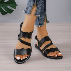 Women's Casual Solid Sandals Lightweight Beach Shoes