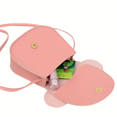 Kids Cartoon PU Leather Crossbody Bag with Bow Coin Purse