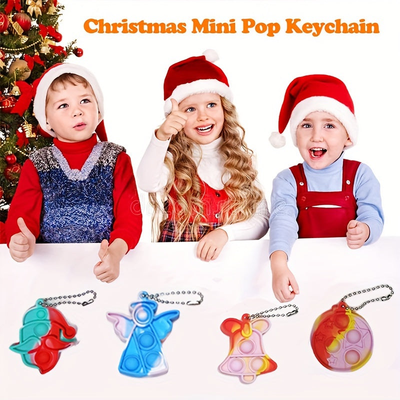 Christmas Party Favors Pop Fidget Toys Keychain Prizes Goodie Bag Stuffers