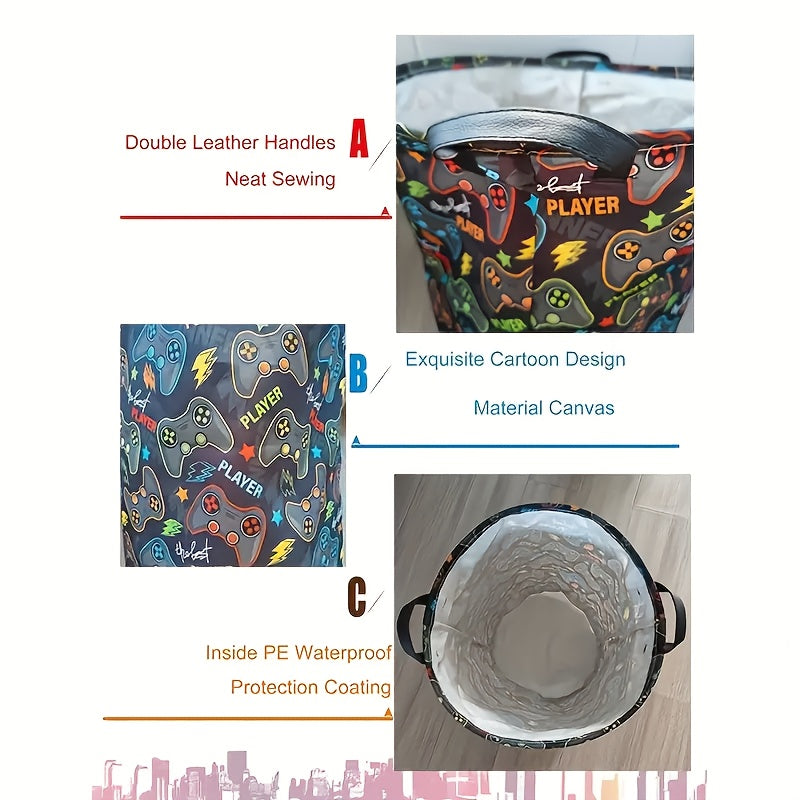 FARIDABIO Game Controller Pattern Large Storage Basket