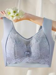 Floral Lace Full Coverage Sports Bra Wirefree Yoga Running Bra