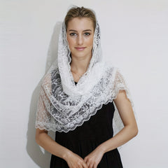Floral Lace Bridal Veil Single Layer Wedding Veil Lightweight Fabric
