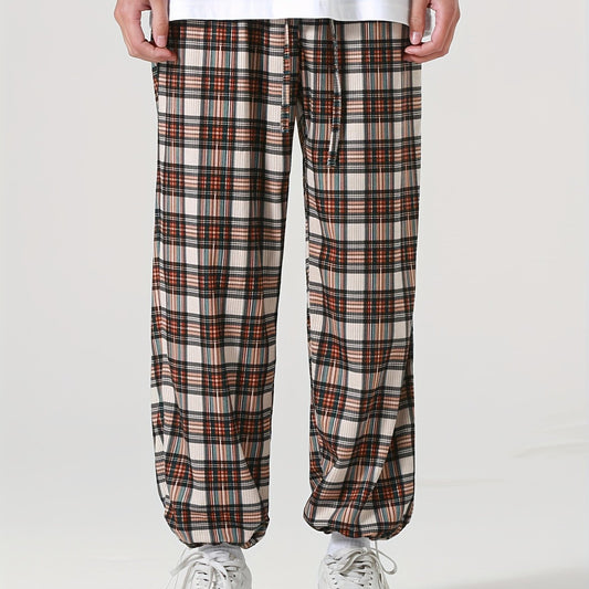 Men's Plaid Casual Cropped Pants