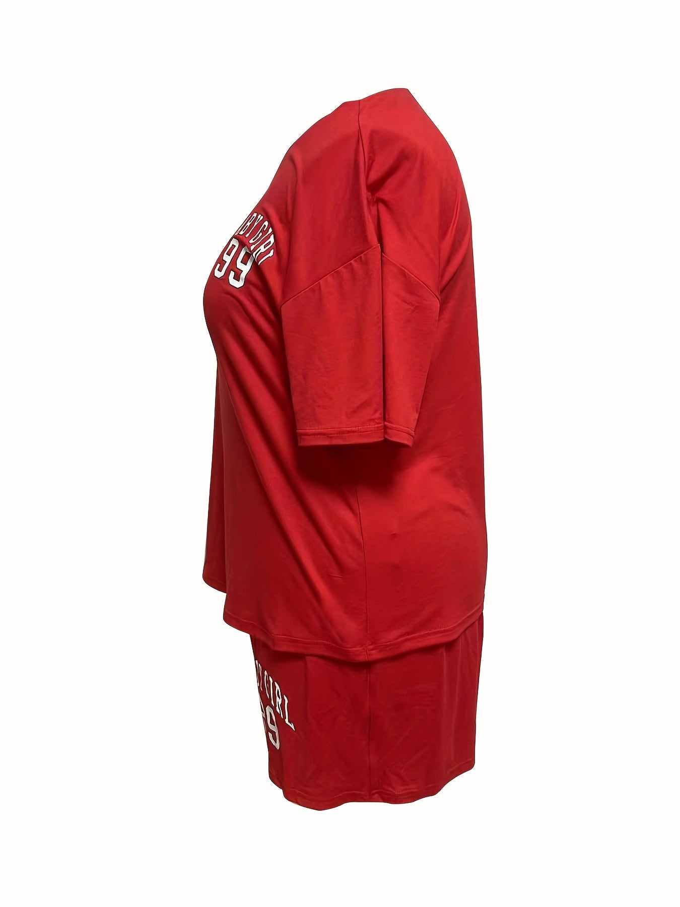 Sporty Lounge Set Women's Tee & Shorts Pajama Set