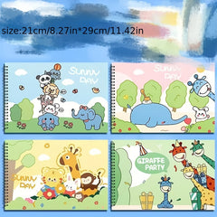 Cartoon Animal Sketchbook for Drawing and Doodling - Green Cover