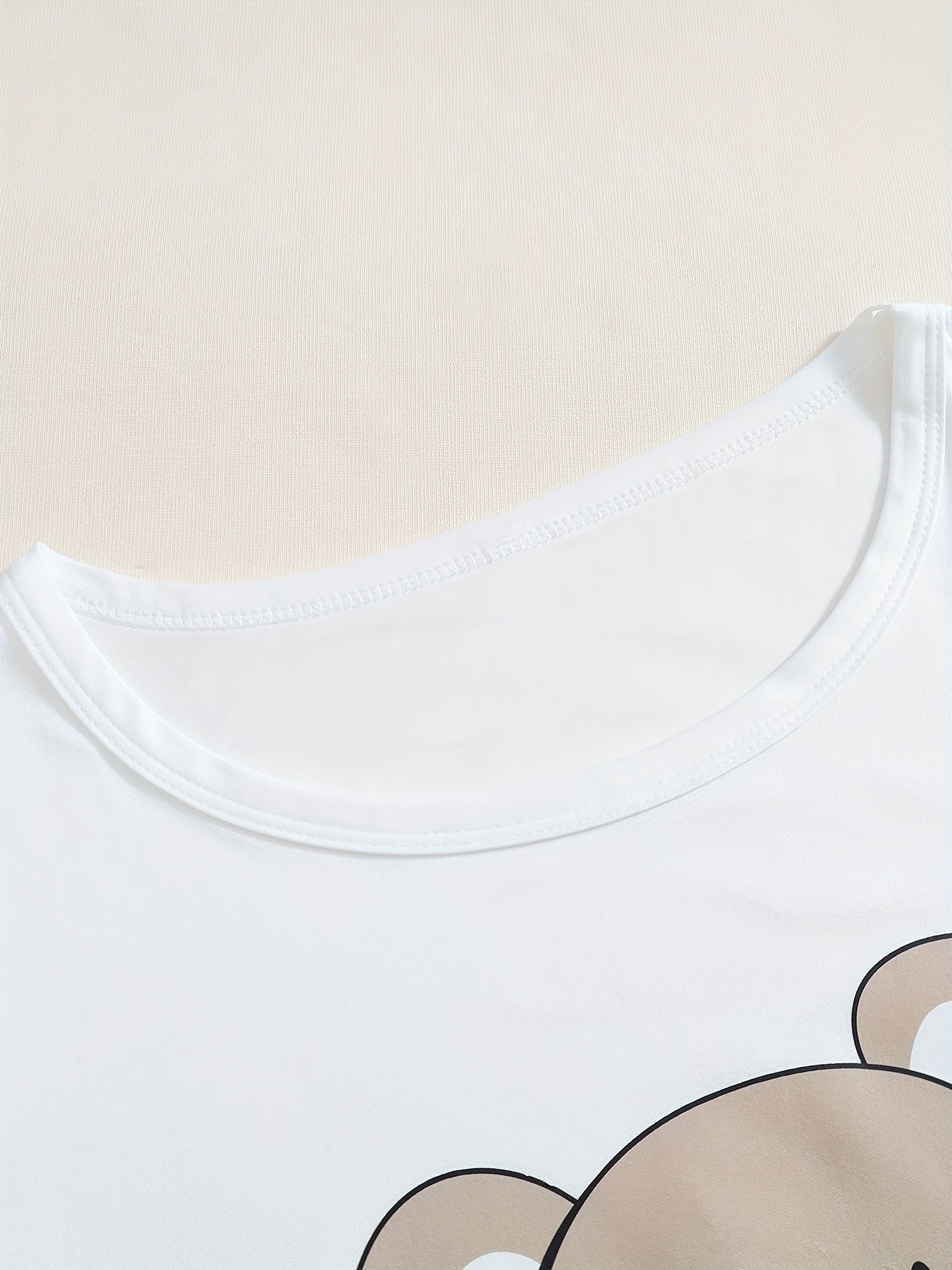 Koala Print Pajamas Set Short Sleeve Top & Shorts & Pants