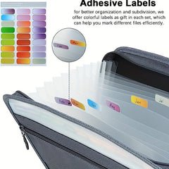 Expanding File Folder 13 Pocket Organizer A4 Letter Size Zipper Closure