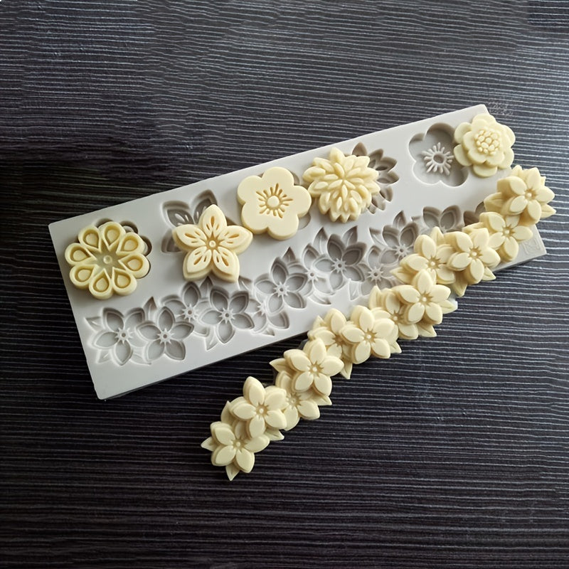 Flower-shaped Fondant Silicone Mold