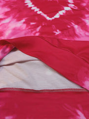 Tie Dye Heart Print Crew Neck Sweatshirt