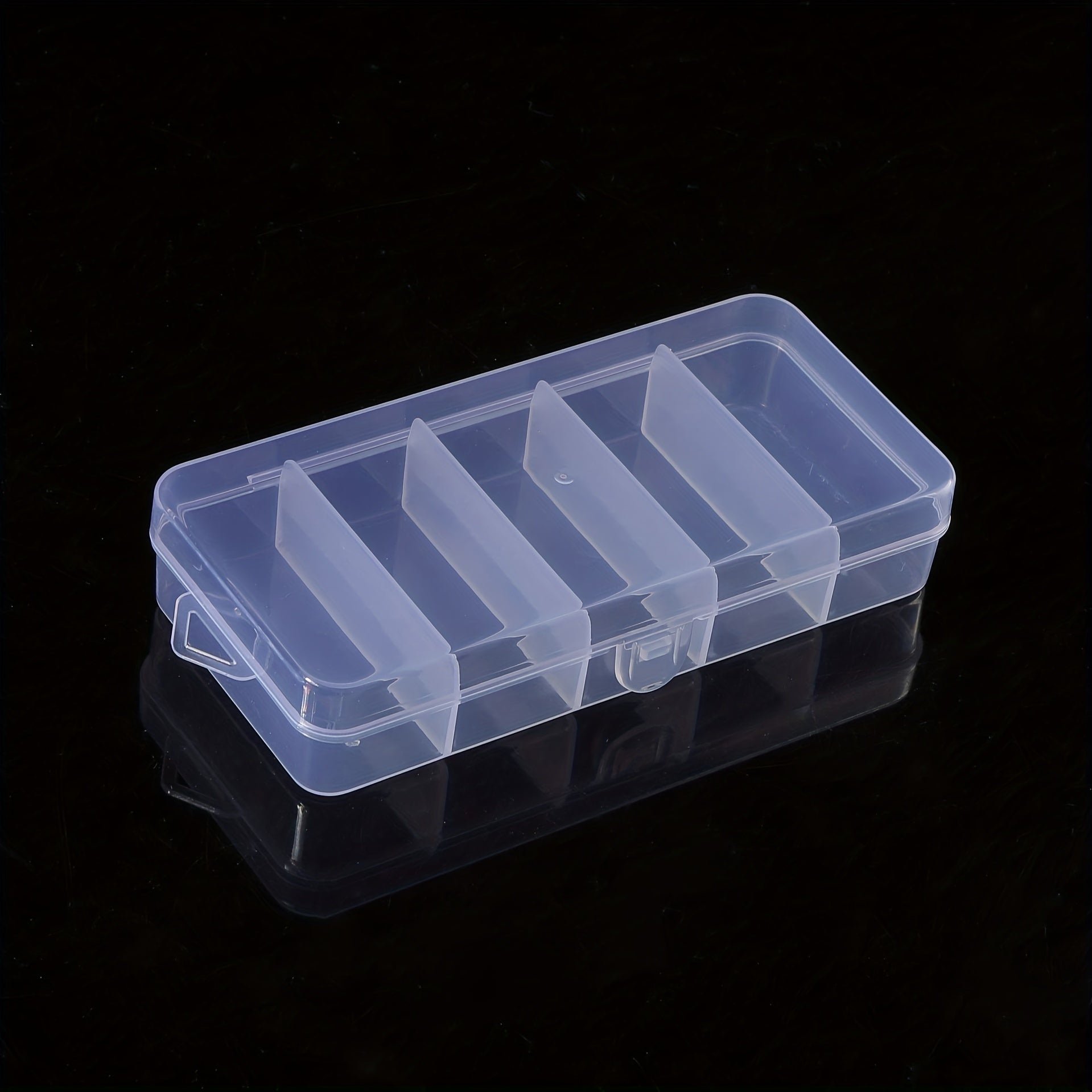 Rectangular Storage Box PP Plastic Transparent Box 5 Grid