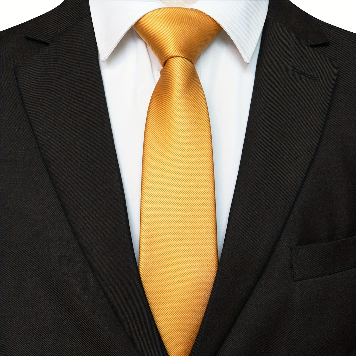 Men's Yellow Tie & Pocket Towel & Tie Clip Set