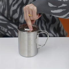 Outdoor Stainless Steel Folding Water Cup 12-17oz Boiling Cup